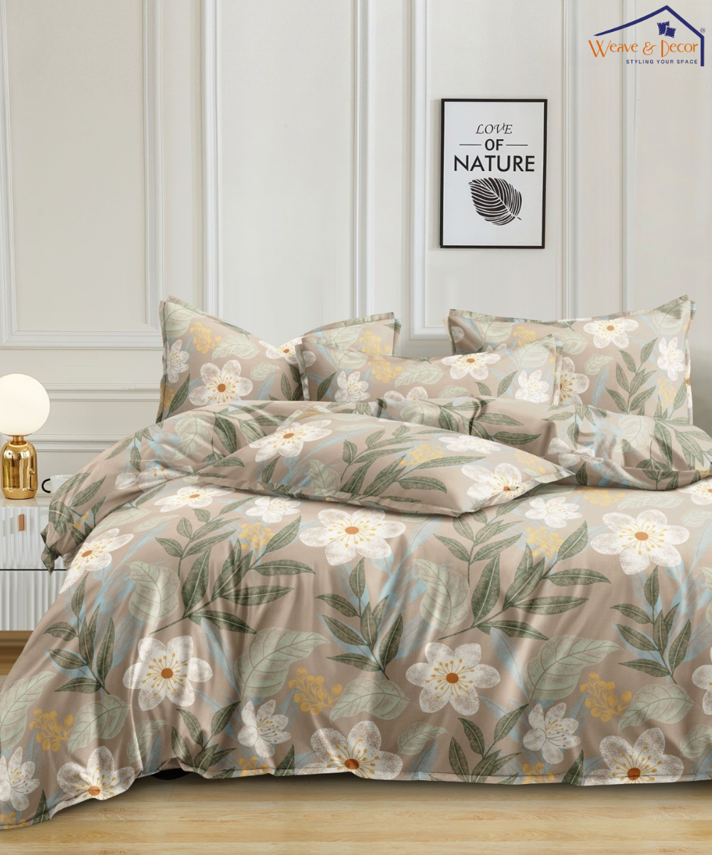 NatureÕs TouchFlat Double Bedsheet With 2 Pillow Covers