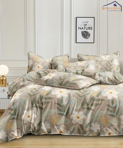 NatureÕs TouchFlat Double Bedsheet With 2 Pillow Covers