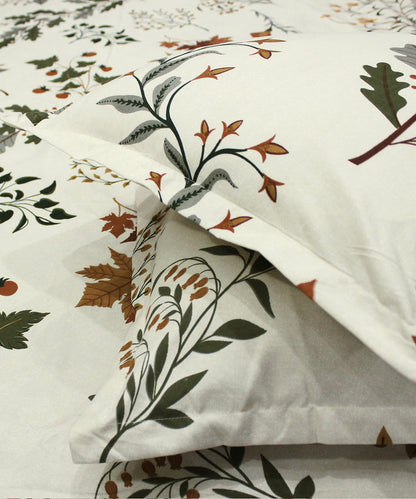 Autumn Breeze Queen Fitted Bedsheet With 2 Pillow Covers