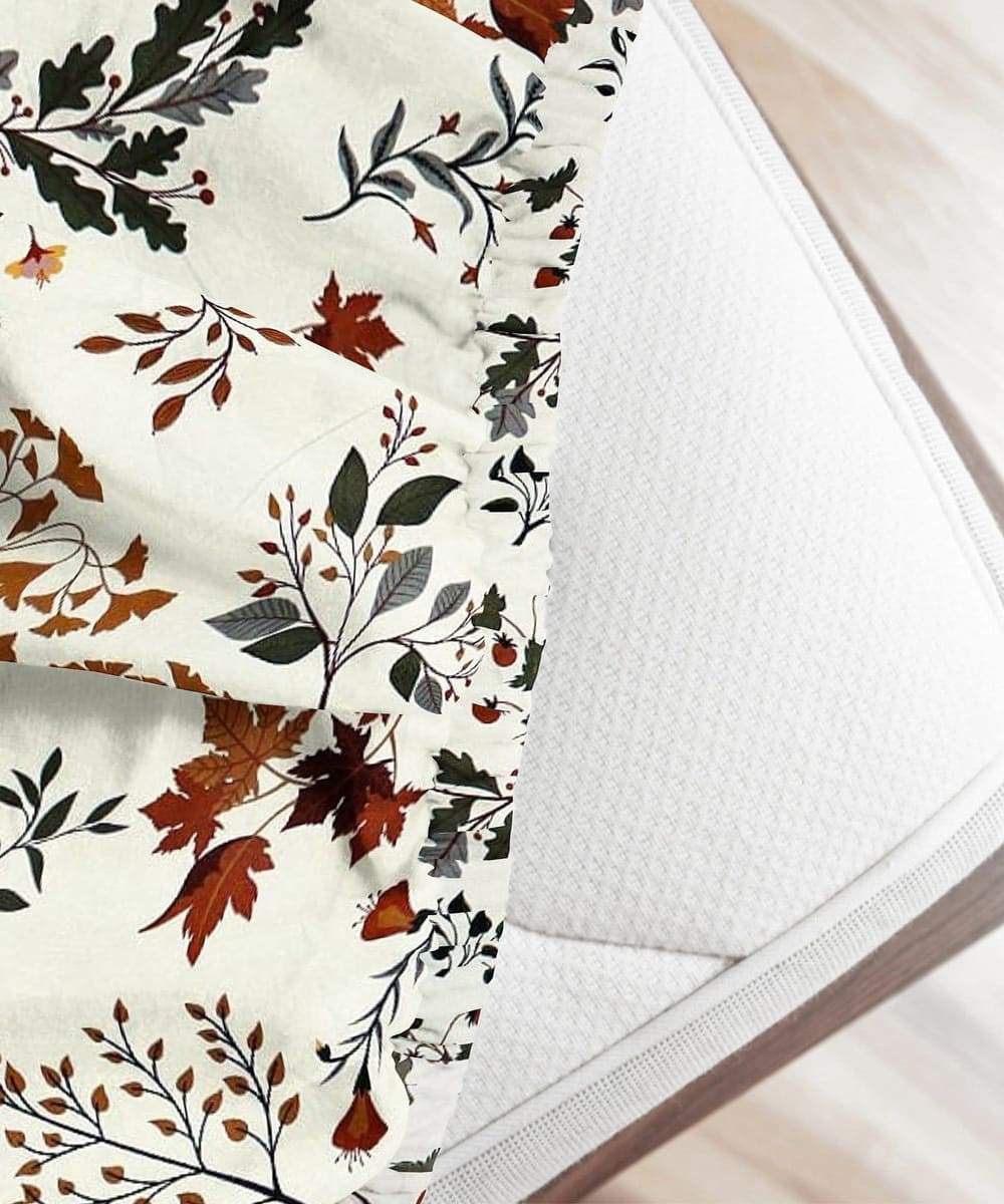Autumn Breeze Super King Fitted Bedsheet With 2 Pillow Covers