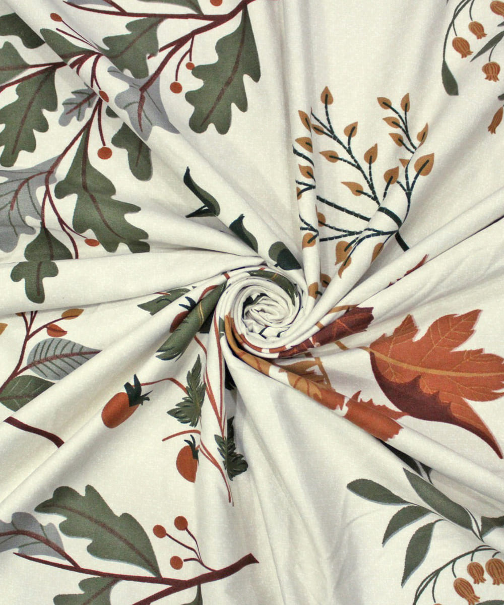 Autumn Breeze Queen Fitted Bedsheet With 2 Pillow Covers