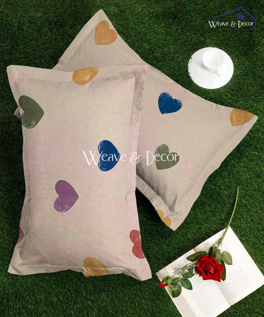Rainbow Heartbeats  Pillow Cover Set of 2
