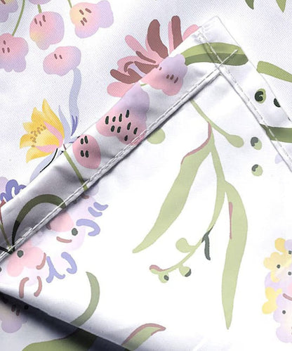 White Floral King Size Bedsheet With 2 Pillow Covers