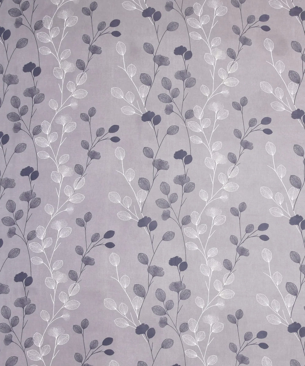 Grey Leaves King Size Bedsheet With 2 Pillow Covers