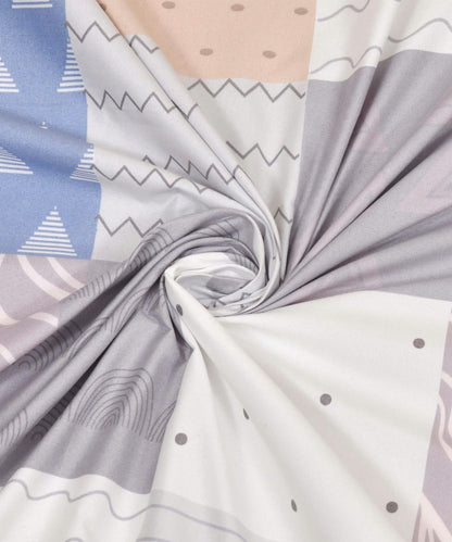 Abstract Flat Double Bedsheet With 2 Pillow Covers