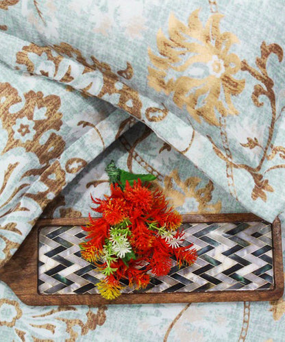 Ethnic Print  Queen Fitted Bedsheet With 2 Pillow Covers