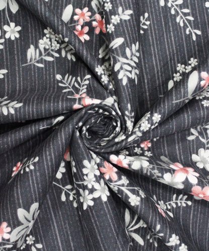 Charcoal Blossom  Queen Fitted Bedsheet With 2 Pillow Covers