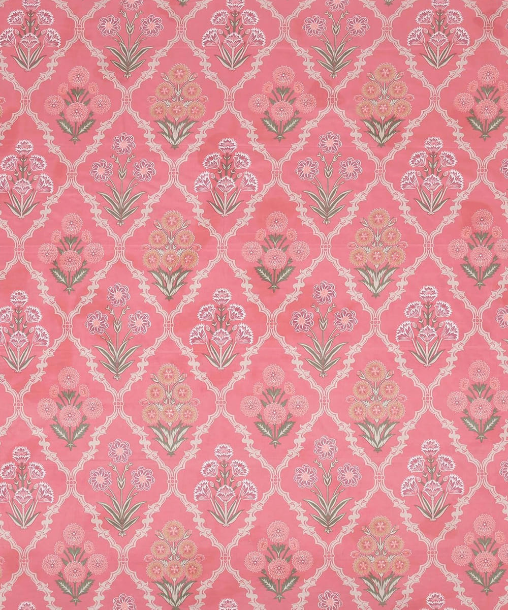 Coral Blossom Queen Fitted Bedsheet With 2 Pillow Covers