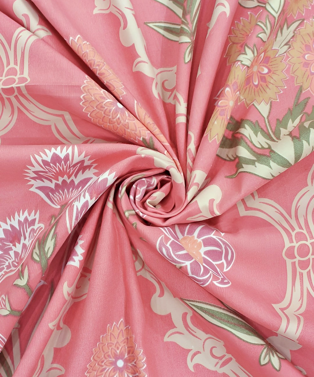 Coral Blossom Single Fitted Bedsheet With 1 Pillow Cover