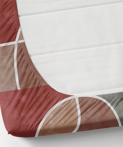 Vintage Grid Single Fitted Bedsheet With 1 Pillow Cover