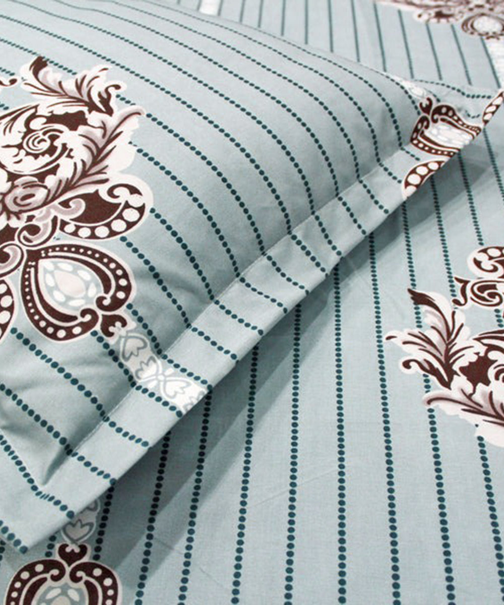 Classic Striped Majesty Single Fitted Bedsheet With 1 Pillow Cover