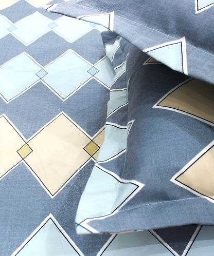 Multi Rhombus  Queen Fitted Bedsheet With 2 Pillow Covers