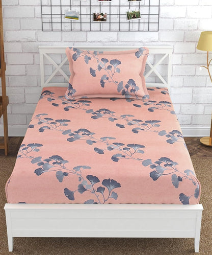 Petal Mist Single Fitted Bedsheet With 1 Pillow Cover