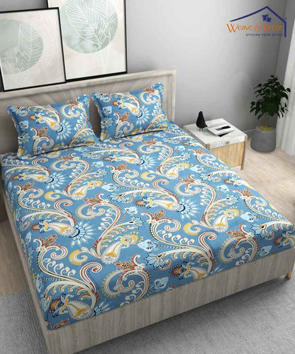 blue floral king fitted bedsheets 