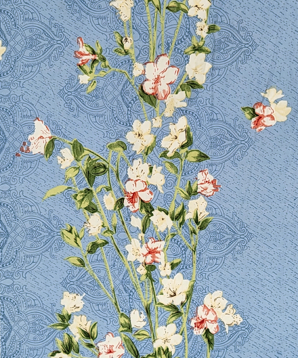blue floral king size bedsheet 