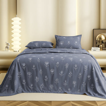Misty Bloomscape King Size Bedsheet With 2 Pillow Cover