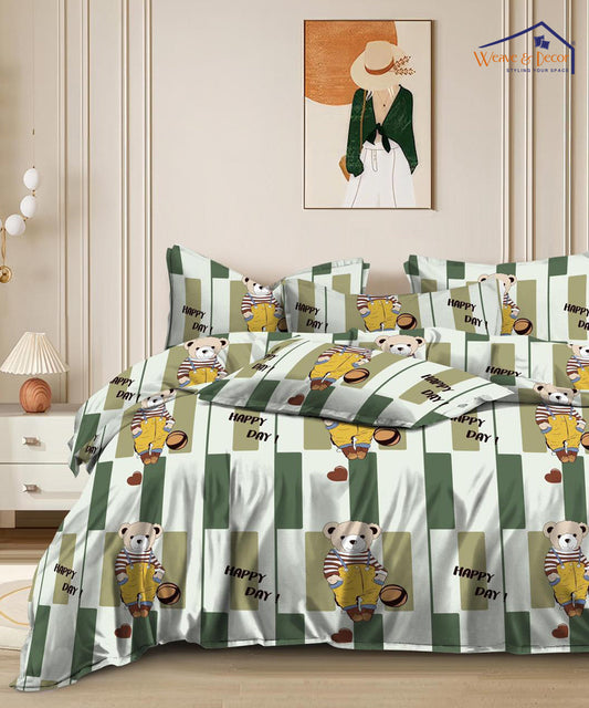 weave&décor kids bear Single Bedsheet With 1 Pillow Cover