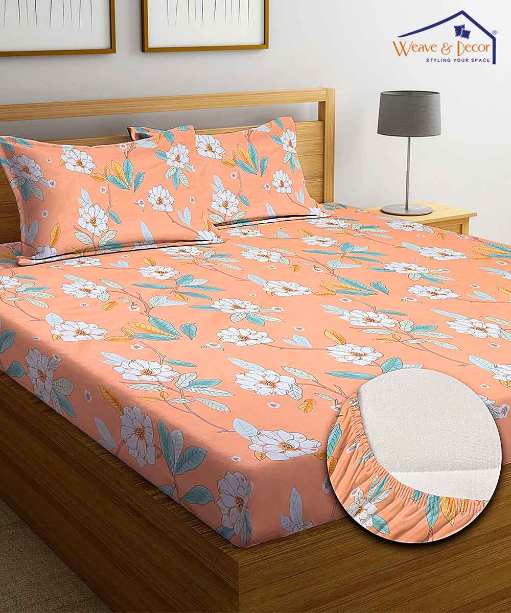 Teddy Blossom King Fitted Bedsheet With 2 Pillow Covers