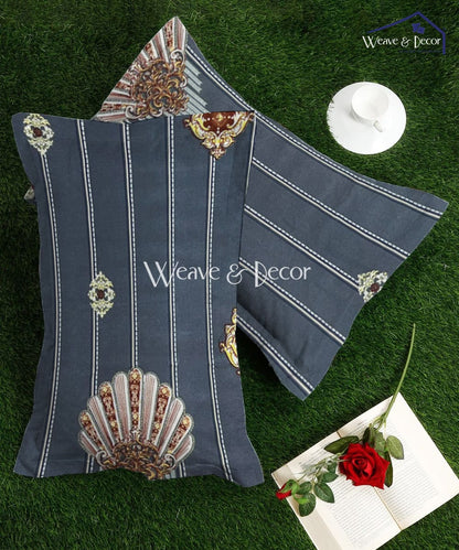 Regal Stripes Motif  Pillow Cover Set of 2