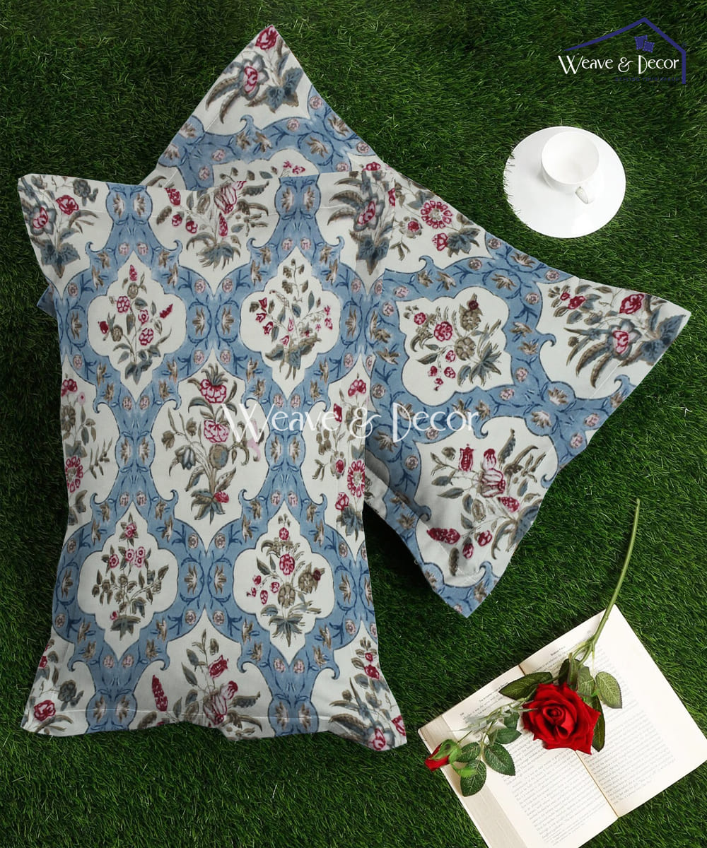 Blue Ethnic Pillow Cover Set of 2