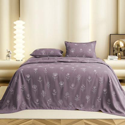 Plum Whisper Flat Double Bedsheet With 2 Pillow Covers