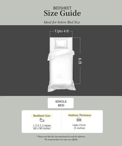 Wine Floral Single Bedsheet With 1 Pillow Cover
