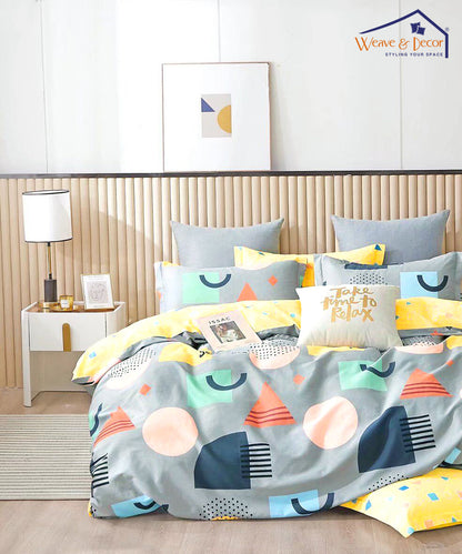 Retro Vibe Single Fitted Bedsheet With 1 Pillow Cover