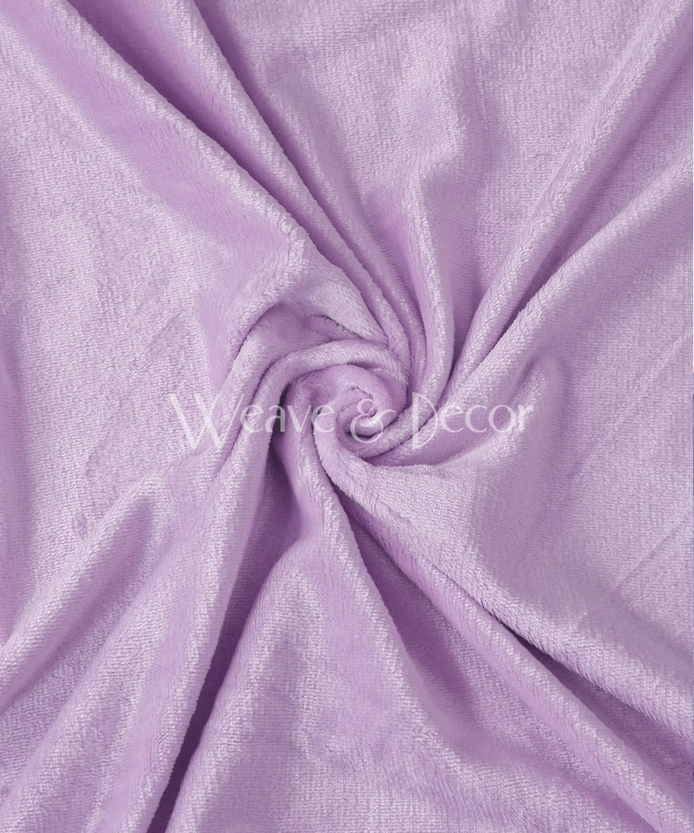 Lavender Warm Solid Flannel Double Bedsheet with 2 Pillow Cover