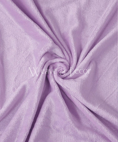 Lavender Warm Solid Flannel Double Bedsheet with 2 Pillow Cover