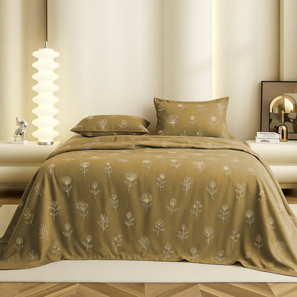 Earthen Elegance Flat Double Bedsheet With 2 Pillow Covers